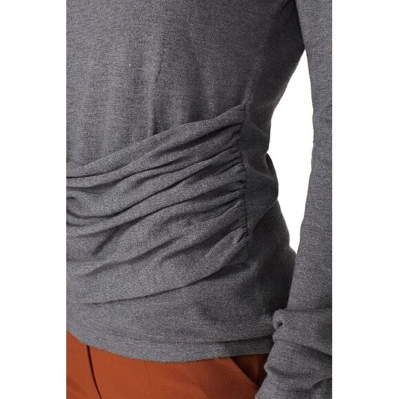 Derek Lam Collective Grey Drape Front Sweater Size: XL - Picture 5 of 6